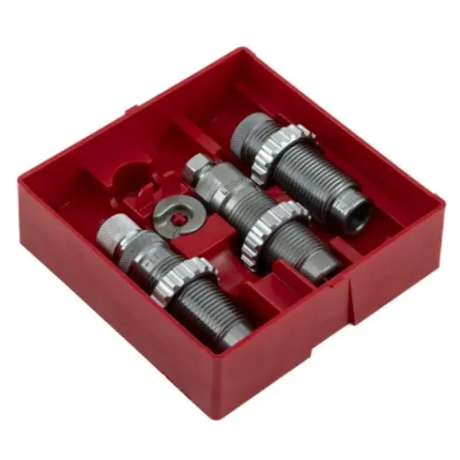 .22 ARC LEE PACESETTER 3 DIE SET Sada matric .22 ARC Full Length Sizing 3-Die Set. Obsahuje matrici celoformátovací, usazovací a krimpovací, držák nábojnic a instrukce. Závit matric 7/8"-14.